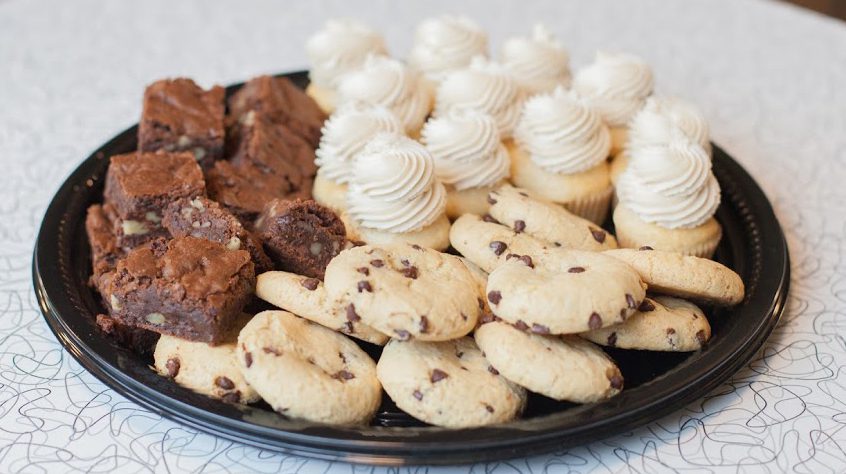 vegan office party dessert tray from Spiral Diner bakery