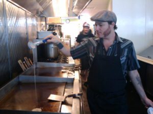 Vegan kitchen at Spiral Diner near Southside