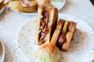 Vegan BBQ sandwich at Spiral Diner