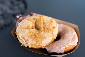 Seasonal Vegan donuts at Spiral Diner
