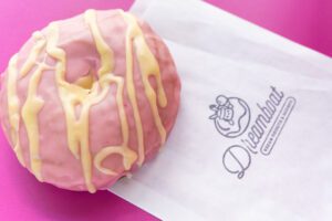 Vegan lemon raspberry donut at Spiral Diner