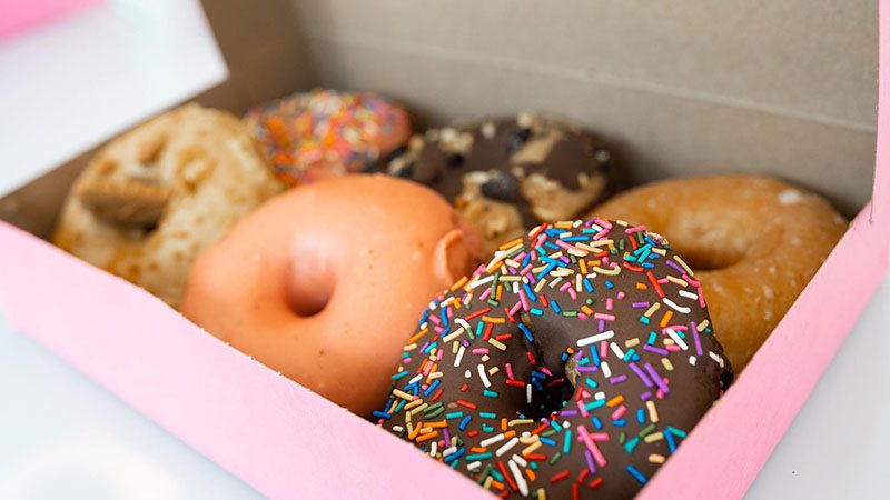Assorted vegan donuts at Spiral Diner Fort Worth